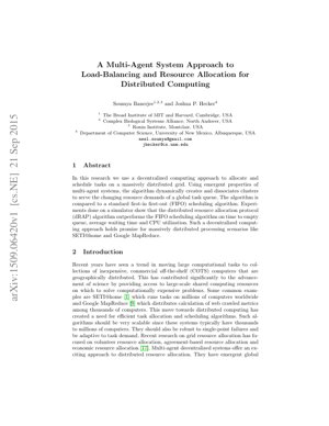 PDF Document Cover - A Multi-Agent System Approach to Load-Balancing and Resource Allocation for Distributed Computing