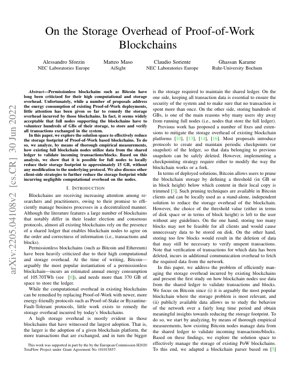 PDF Document Cover - Analysis of Storage Overhead in Proof-of-Work Blockchains